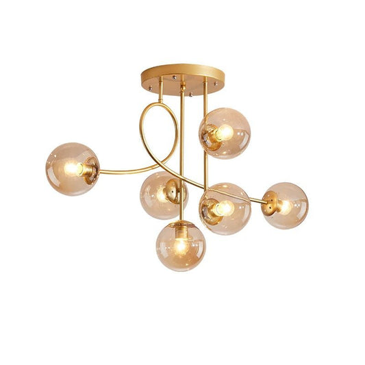 Plafonnier scandinave en fer avec diffuseur en verre clair dimmable - Lumeria