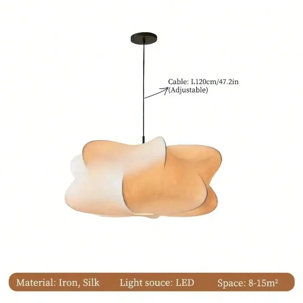 Plafonnier suspendu en fer avec abat - jour flanelle style Wabi Sabi - Lumeria