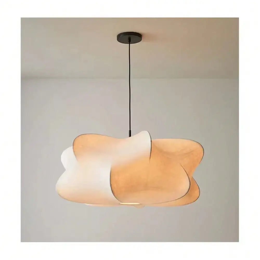 Plafonnier suspendu en fer avec abat - jour flanelle style Wabi Sabi - Lumeria
