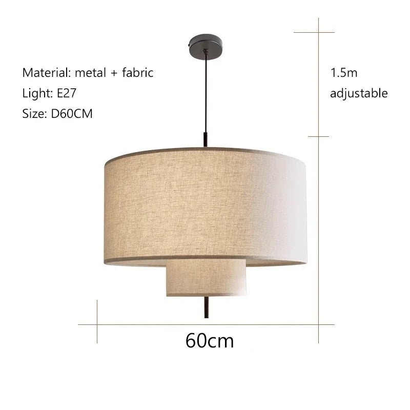 Suspension en fer avec abat - jour beige tricoté main style Art déco - Lumeria