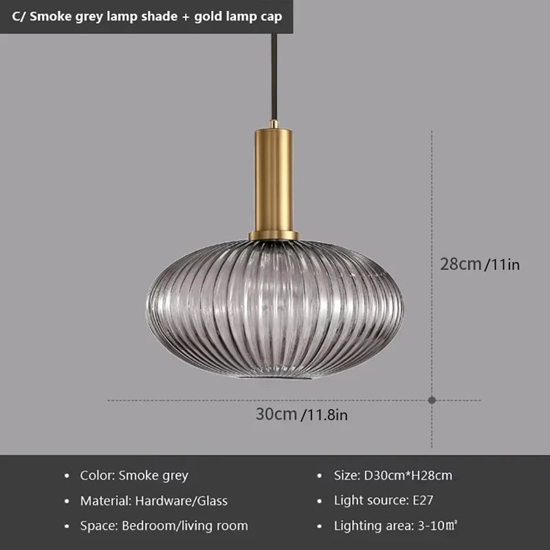 Suspension en verre fumé perforé avec câble réglable E27 - Lumeria