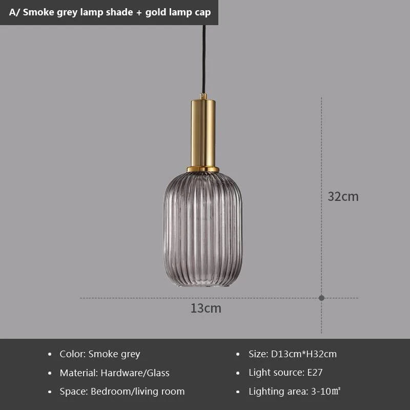 Suspension en verre fumé perforé avec câble réglable E27 - Lumeria
