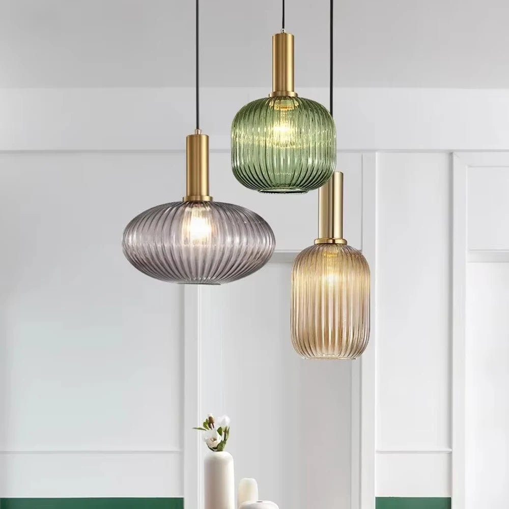 Suspension en verre fumé perforé avec câble réglable E27 - Lumeria