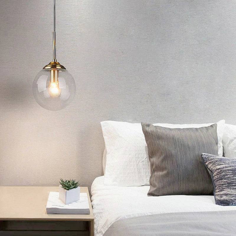 Suspension en verre fumé scandinave avec LED tactile intégrée - Lumeria