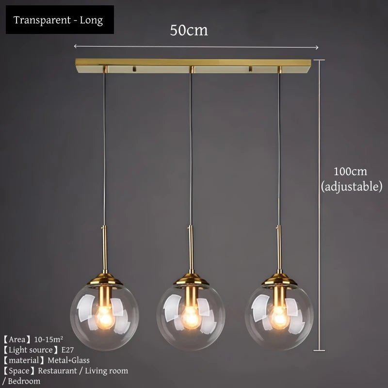 Suspension en verre fumé scandinave avec LED tactile intégrée - Lumeria