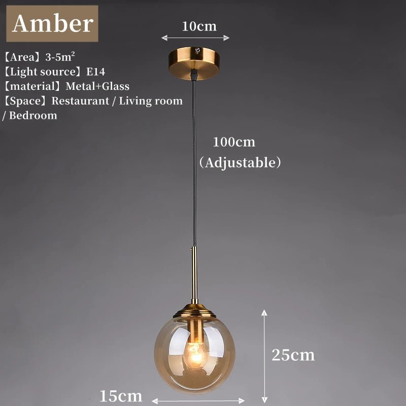 Suspension en verre fumé scandinave avec LED tactile intégrée - Lumeria