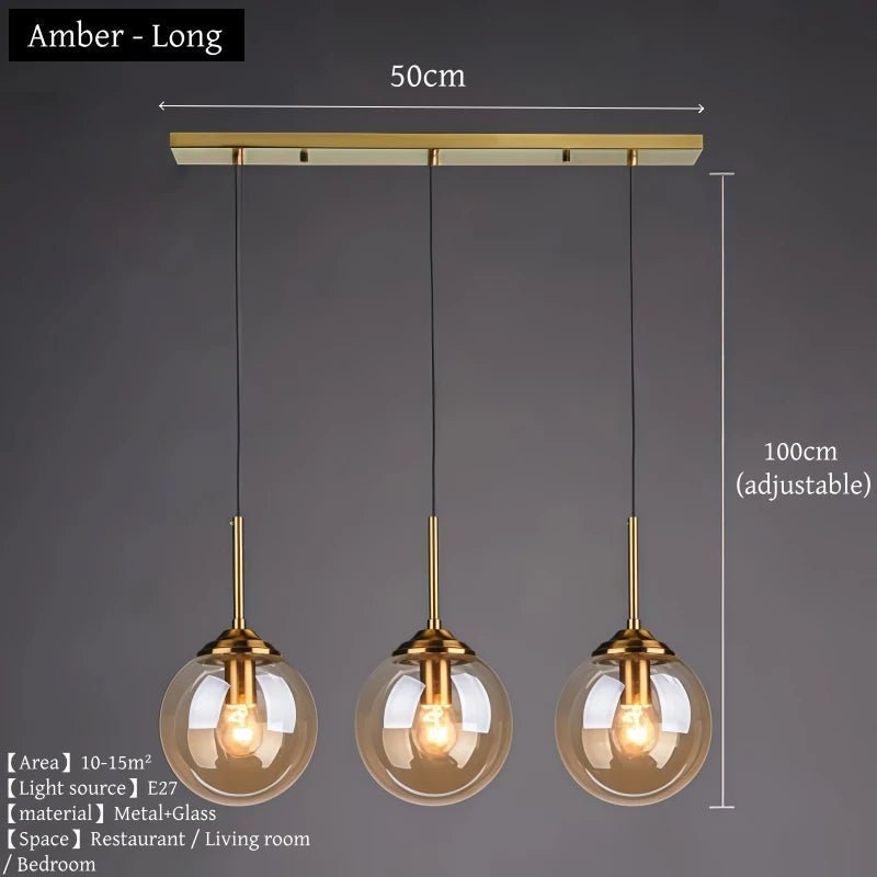 Suspension en verre fumé scandinave avec LED tactile intégrée - Lumeria