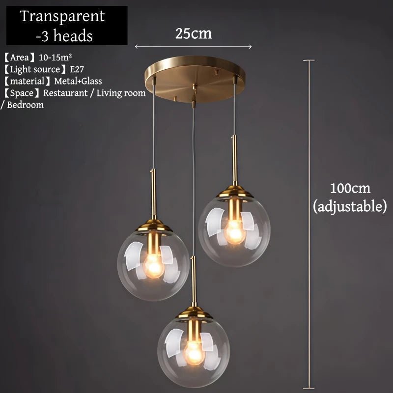 Suspension en verre fumé scandinave avec LED tactile intégrée - Lumeria