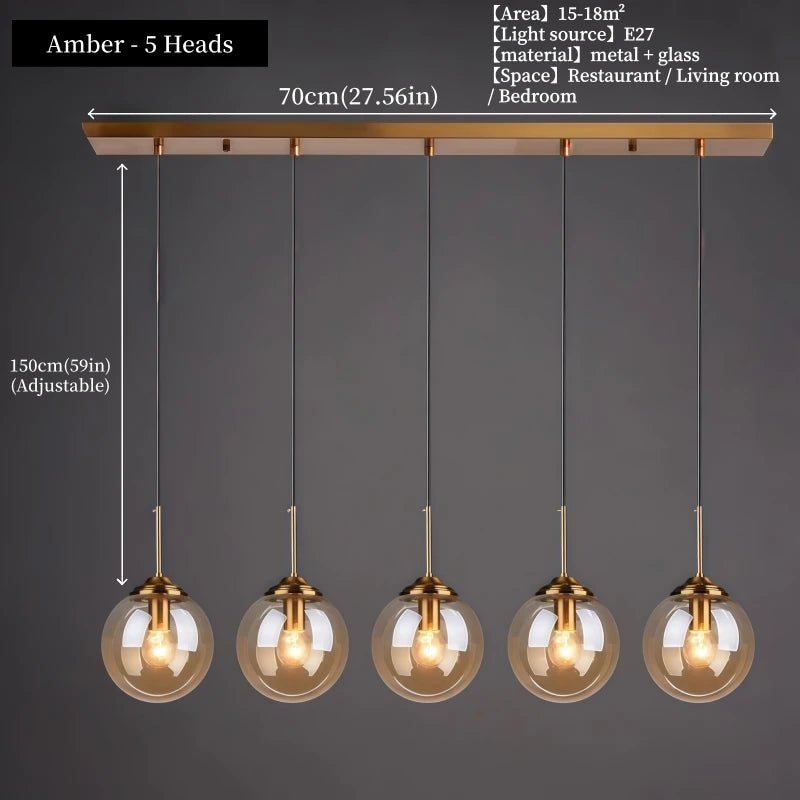 Suspension en verre fumé scandinave avec LED tactile intégrée - Lumeria