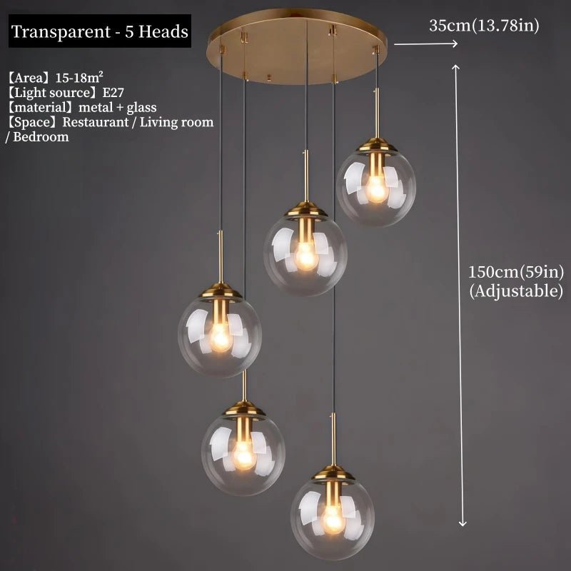 Suspension en verre fumé scandinave avec LED tactile intégrée - Lumeria