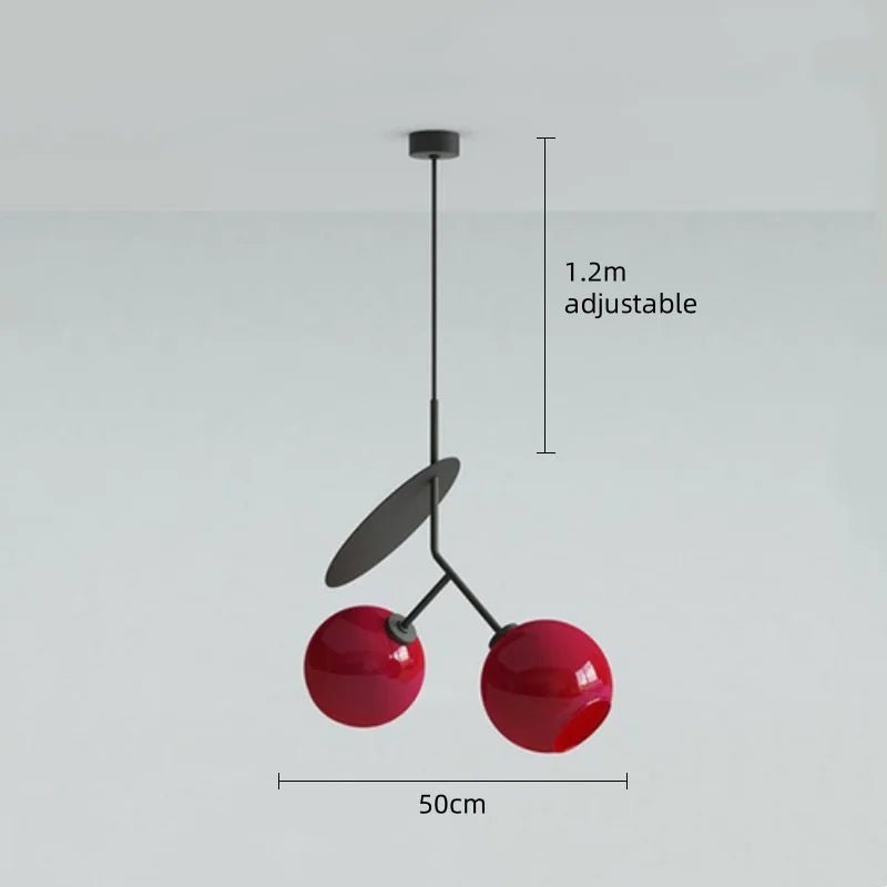 Suspension en verre soufflé forme cerise avec LED réglable - Lumeria