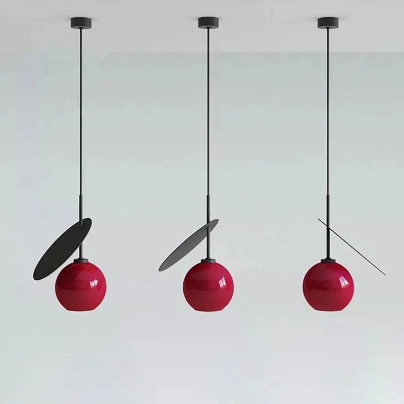 Suspension en verre soufflé forme cerise avec LED réglable - Lumeria