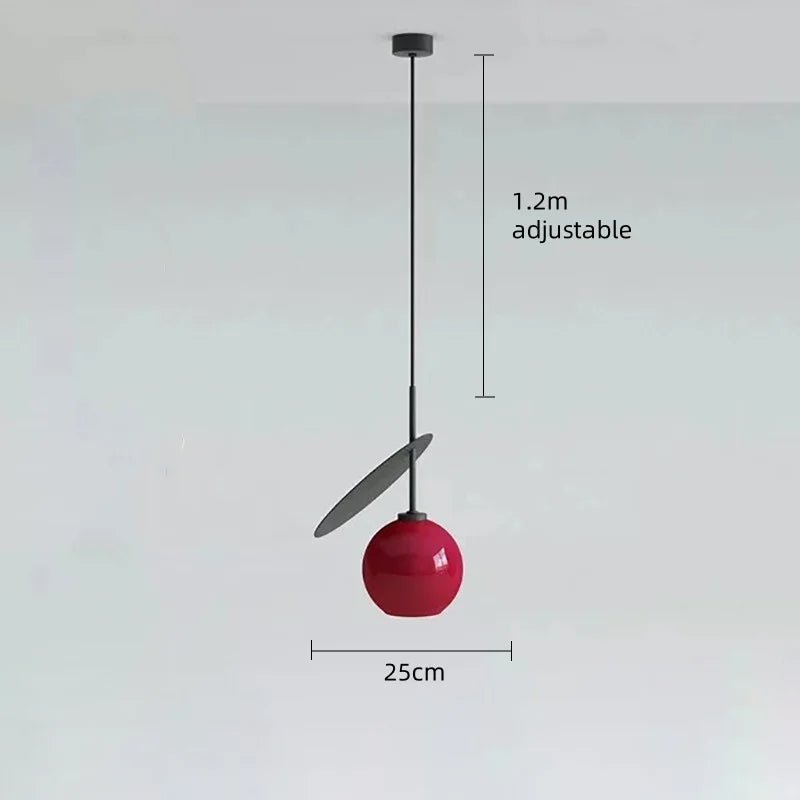 Suspension en verre soufflé forme cerise avec LED réglable - Lumeria