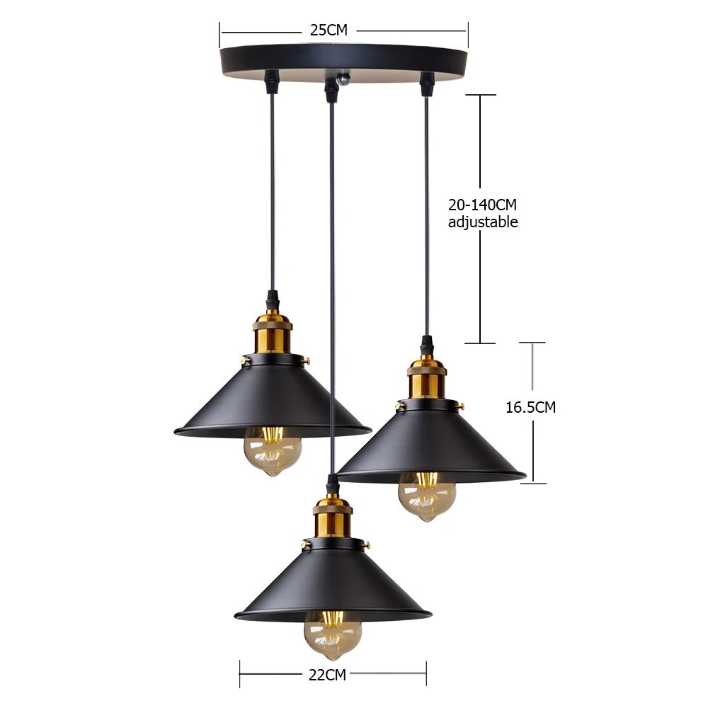 Suspension industrielle en fer peint avec cage métallique vintage - Lumeria