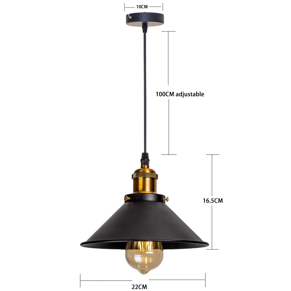 Suspension industrielle en fer peint avec cage métallique vintage - Lumeria