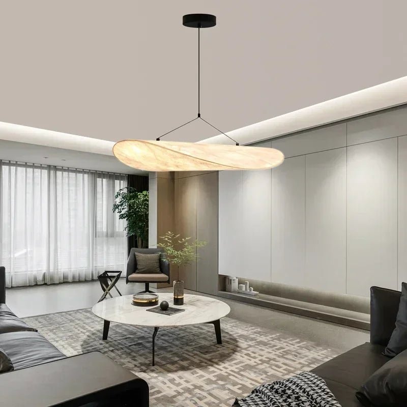 Suspension LED en tissu tricoté main avec télécommande style Art déco - Lumeria