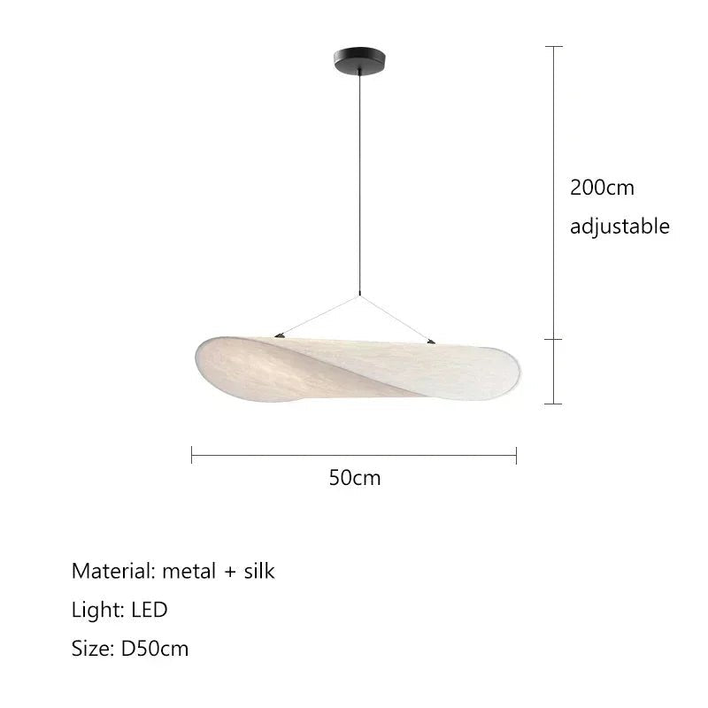Suspension LED en tissu tricoté main avec télécommande style Art déco - Lumeria