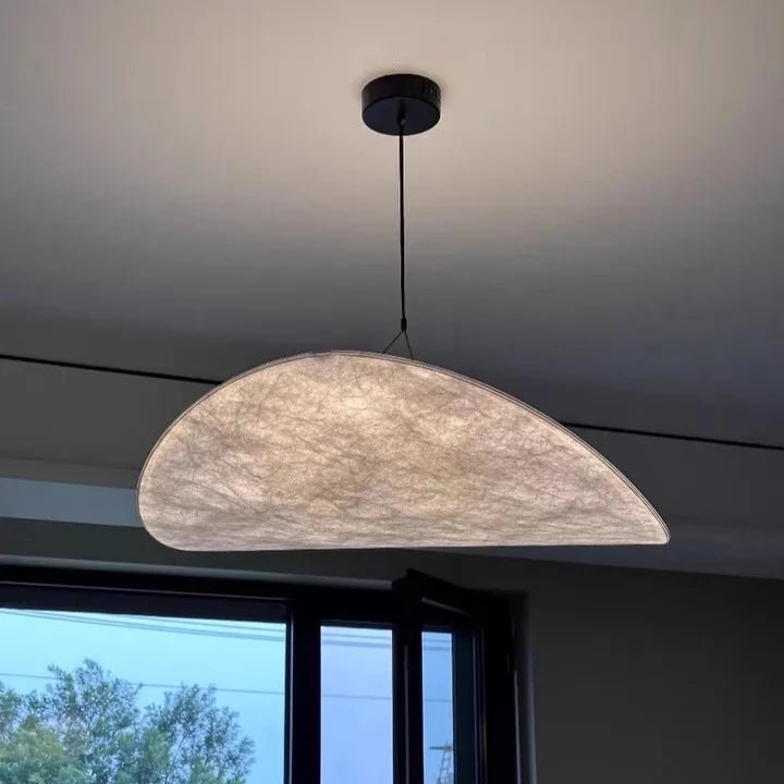 Suspension LED en tissu tricoté main avec télécommande style Art déco - Lumeria