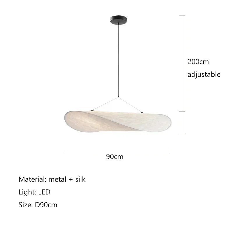 Suspension LED en tissu tricoté main avec télécommande style Art déco - Lumeria