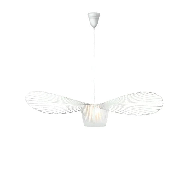 Suspension scandinave en paille avec abat - jour tissu et LED dimmable - Lumeria