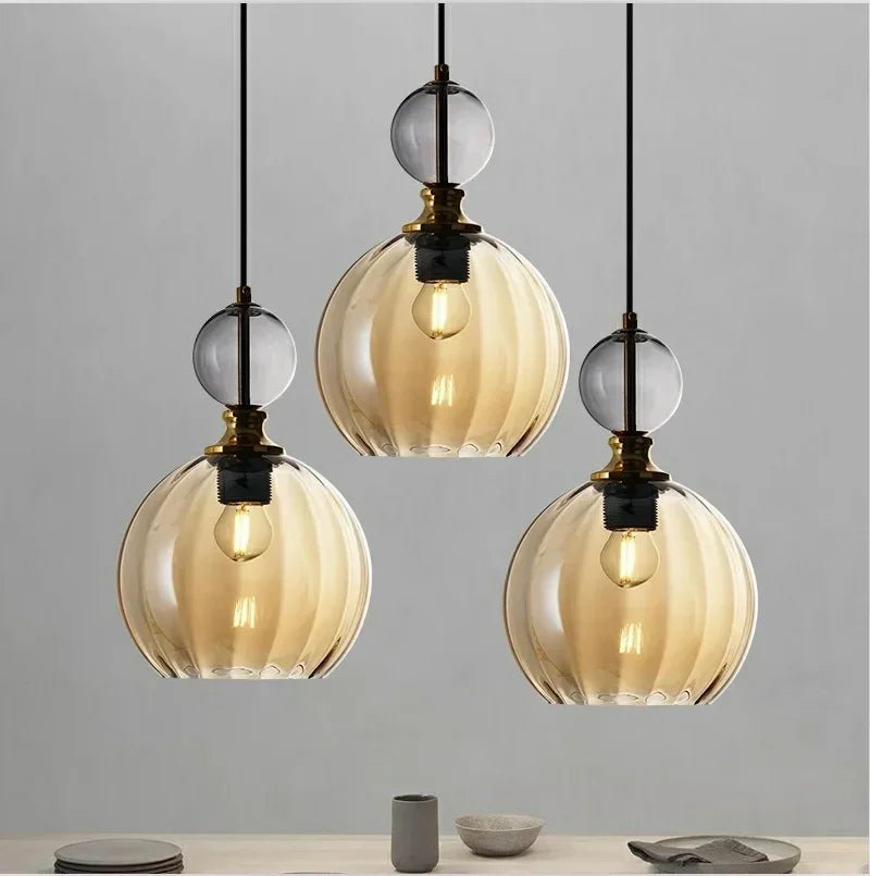 Suspension scandinave en verre nacré à cordon réglable LED - Lumeria