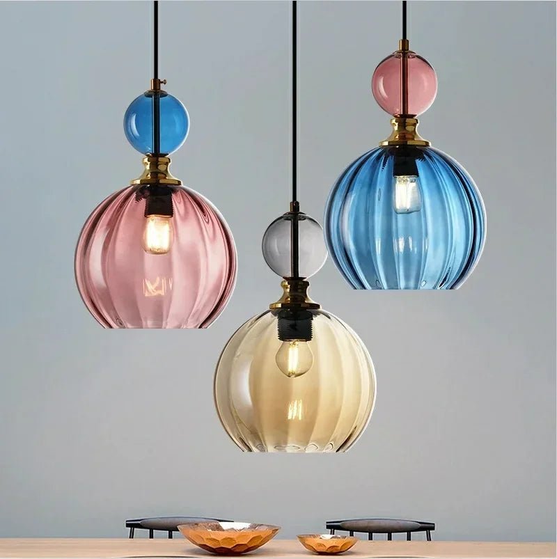 Suspension scandinave en verre nacré à cordon réglable LED - Lumeria