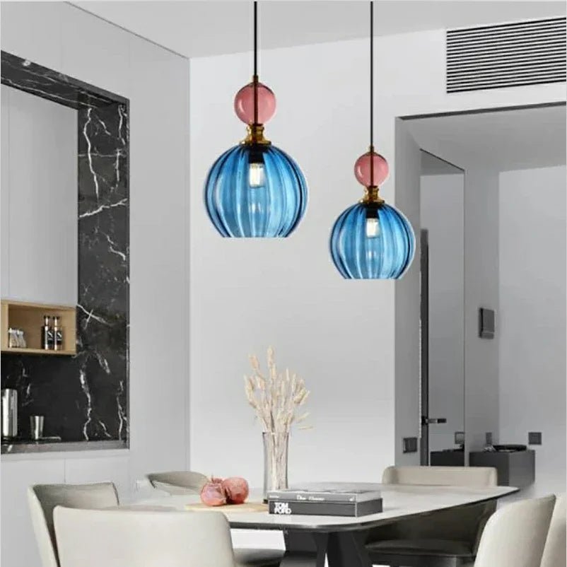 Suspension scandinave en verre nacré à cordon réglable LED - Lumeria