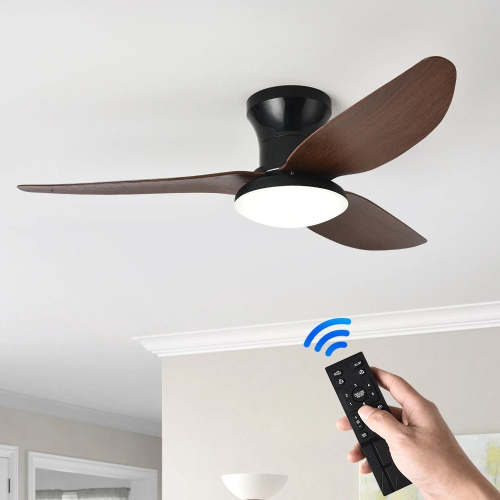 Ventilateur plafond LED avec lumière dimmable et télécommande moderne - Lumeria