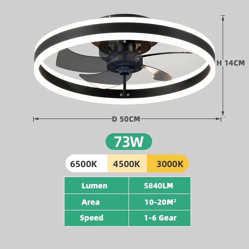 Ventilateur plafond LED contemporain Iralan avec lumière dimmable - Lumeria