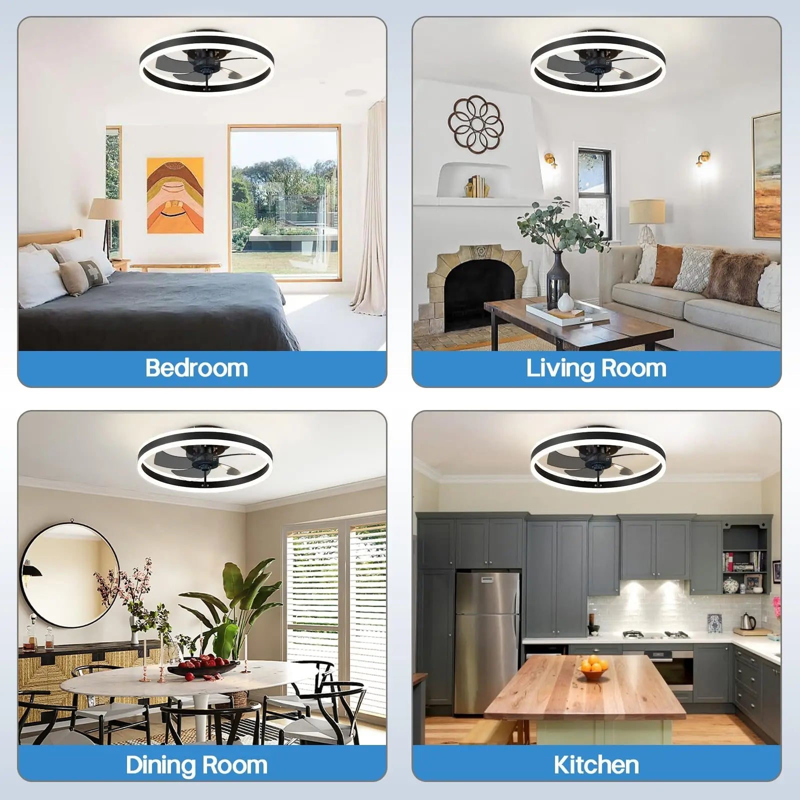 Ventilateur plafond LED contemporain Iralan avec lumière dimmable - Lumeria