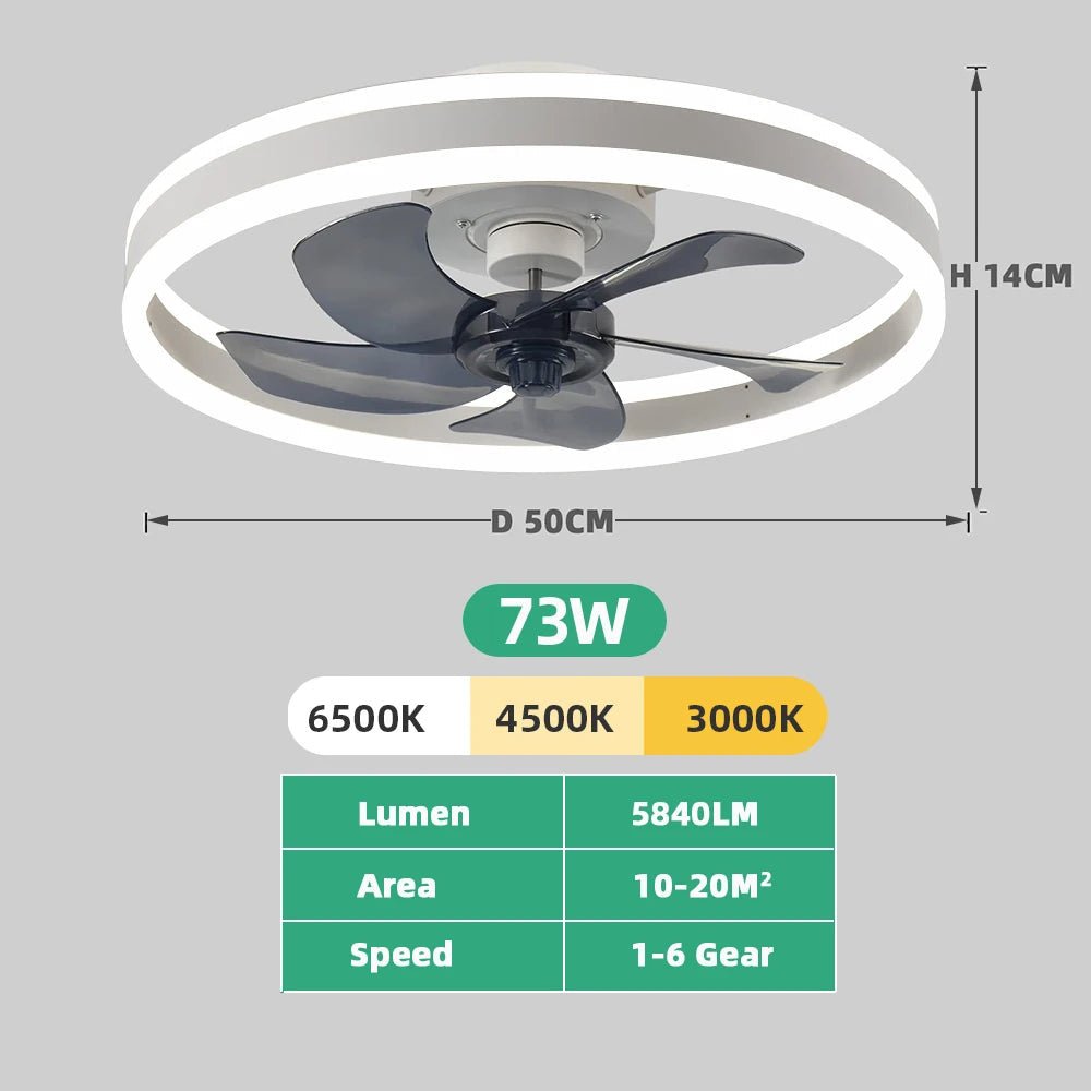 Ventilateur plafond LED contemporain Iralan avec lumière dimmable - Lumeria